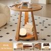 Mesa auxiliar para sofá, mesa de centro pequeña, mesa redonda pequeña de madera maciza, mesa pequeña móvil para sala de estar, mesa auxiliar para balcón, mesa de té pequeña