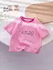 Camiseta de Verano para Niñas de Algodón Puro con Cuello Redondo y Mangas Cortas, Ropa de Verano para Niños Pequeños y Medianos, Ropa para Niños, Camiseta de Algodón Puro, Algodón 100% Clase A para Niñas