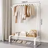 Perchero de ropa simple, plegable, de pie para dormitorios, diseño de una sola barra, adecuado para colgar ropa, tendedero de balcón, uso doméstico