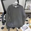 Moletom masculino gola redonda, nova coleção de outono, algodão puro, peso pesado, corte solto, plus size, oversized, blusa masculina