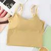 Camisola de seda helada de verano con espalda grande en forma de U, con copa fija y sujetador acolchado, diseñada para un look sexy y deportivo