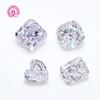 Anillo de Zirconia Blanca Cortada en Hielo al por Mayor de Wuzhou, Cara de Anillo de Diamante Sintético Irregular, Piedras para Joyería Cortadas en Hielo