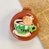 Estilo ins lindo oso peine cojín de aire peine espejo plegable peine portátil masaje airbag peine mini espejo de maquillaje venta al por mayor