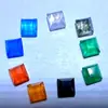 Ágata Verde Natural Naranja, Ágata Azul, Negro Ágata Acuático Labradorita Sección Cuadrada de Fondo Plano 4*4 mm