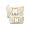 Bolsa Transfronteiriça Amazon de Veludo com Letras, Bolsa Bordada em Toalha, Bolsa de Armazenamento para Necessaire, Material de Veludo