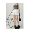 Falda Corta Blanca Esponjosa de Verano Ajustada al Cuerpo para Mujer 2026 Cintura Alta Adelgazante Casual Petite Chica Atrevida Falda Pastel