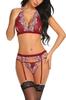 Europa e Estados Unidos Amazon Taobao nova cueca sexy renda de duas cores conjunto de três peças sexy tentação pijamas sexy