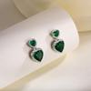 Aretes de plata esterlina S925 con diseño de nicho, diamante flash tridimensional, doble amor, nueva moda, alta gama, dulce y cool, Europa y Estados Unidos, transfronterizos