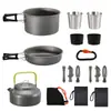 Set de Ollas para Exteriores DS-308 Set de Ollas Plus Bolsa para Vajilla Taza de Acero Inoxidable Taza con Mosquetón para Escalada Set Combinado Traje Portátil
