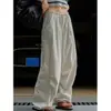 Pantalones Casuales de Pierna Ancha Estilo Callejero Ins Coreano Nuevo para Verano, Pantalones Largos Casuales Sueltos de Pierna Ancha Adelgazantes para Mujer