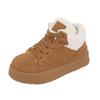 Zapatos Casuales de Caña Alta Forrados de Polar para Mujer 2026 Invierno Nuevo Estilo Coreano Zapatos Deportivos Cálidos Zapatos de Algodón Estilo Ins para Estudiantes G6661