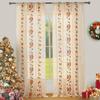 Cortina de Natal americana com sino bordado em renda para sala de estar, cozinha, retangular, embelezar, cortina de porta decorativa