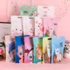 Sacos de embalagem de biscoitos e doces de desenho animado, sacos para lanches, sacos auto-selantes, sacos fofos com fecho de zíper para alimentos de panificação, sacos com fundo