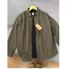 Camisa Verde Militar de Manga Larga para Hombre, Nueva Camisa de Trabajo Estilo Americano para Primavera y Otoño, Top Versátil Casual Holgado de Moda para Hombre