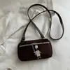 Bolsa Pequena com Textura Retrô Bolsa Feminina 2026 Nova Bolsa Quadrada Pequena de Camurça e Pelúcia Simples Versátil Bolsa de Celular Transversal