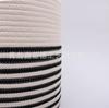 Cesta de Cuerda de Algodón para Bonsái de Planta Cruzada Blanco y Negro del Fabricante, Disponible en Tamaños Grande, Mediano y Pequeño y Se Puede Personalizar