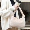 Bolsa Esponjosa de Otoño e Invierno Portátil Mini Suave Linda Bolso de Hombro Cruzado Bolso Gordo Peluche Bolso de Mano Versátil