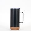 Nueva Taza de Acero Inoxidable 304 de Doble Pared con Aislamiento al Vacío y Base de Corcho, Taza con Asa, Vaso de Agua con Base de Madera de Bambú