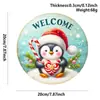 Pingente de Boneco de Neve de Madeira de Natal Transfronteiriço Artesanato Pendurado Decoração de Atmosfera de Natal Placa Redonda Placa de Porta