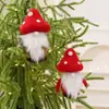 Adornos de Hongo de Fieltro de Lana de Nuevo Estilo Transfronterizos Decoración de Escena Navideña Árbol de Navidad Hongo Papá Noel Decoraciones Colgantes