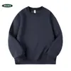 Nueva camiseta de manga larga pesada estilo americano para hombre, adecuada para otoño e invierno, corte holgado, base blanca lisa con forro polar