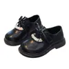 Zapatos para niñas, zapatos de princesa para niños, nueva colección primavera/otoño 2026, zapatos de cuero elegantes de suela blanda con lazo para niñas pequeñas