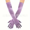 Accesorios para Mujer de los Años 1920 Spandex Satén Flocado Guantes de Charol Accesorios de Disfraz para Fiesta de Baile Transfronteriza en Stock
