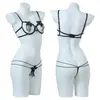 Lencería Sexy Sexy Conjunto de Dos Piezas Sujetador Push-Up con Aros de Tres Puntos Calzones de Entrepierna Abierta Floral Soluble en Agua 487