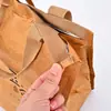 Bolsa Satchel de Papel Kraft Retrô Bolsa Térmica de Papel Dupont Personalizada Bolsa de Almoço de Grande Capacidade Bolsa para Lancheira de Piquenique ao Ar Livre