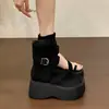 Botines cortos para mujer súper populares y muy elegantes, nuevo modelo verano 2026, sandalias romanas con plataforma de suela gruesa que aumentan la altura