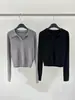 Suéter tejido de cuello alto gris estilo Old Money para mujer, otoño/invierno, con un corte sofisticado y holgado, perfecto como capa interior o top