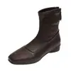 2026 punta cuadrada cierre trasero estilo nuevo tacón grueso versátiles de moda botines Chelsea botines de tobillo para mujer botines cortos botines ajustados tela media
