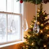 Decoraciones navideñas atmosféricas, montaje de escena para escaparate, iluminación de árbol de Navidad vintage, colgantes de bola de cristal, adornos colgantes esféricos