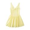 Aliexpress Ropa Transfronteriza Europea y Americana al por Mayor 2025 Principios de Primavera Nuevo Vestido Dulce y Fresco de Encaje en la Espalda de Color Puro