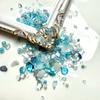 Piedra Ojo de Gato Azul Usar Armadura Grava Tormenta Fragmento Irregular Joyería para Uñas Grava Joyería para Uñas DIY