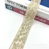Fundo de Tela Bordado com Lantejoulas Renda Acessórios de Cabelo Estilo Étnico Decoração de Borda para Vestido de Palco Fita Larga 4CM