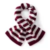 Bufanda de cachemira perforada para mujer 2026 nuevo otoño e invierno cálida moderna versátil a rayas con perforaciones cruzadas calentador de cuello