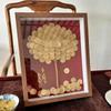 Marco de Fotos de Madera Maciza para Mesa, Árbol de la Fortuna de Terciopelo Dorado con Monedas, Marco de Fotos para Foto de Inauguración de Empresa, Regalo Creativo de Fortuna