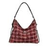 Bolso de Hombro Casual a Cuadros Estilo Coreano Estilo Occidental 2024 Otoño Nuevo Bolso Cruzado Texchy con Lazo Mochila de Viaje