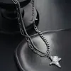 Collar de estrella de circón para hombre, cadena de clavícula francesa moderna y versátil para mujer, accesorio simple de hip-hop moderno de lujo ligero de alta gama