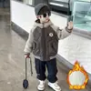 Chaqueta de retazos de forro polar para niños, ropa infantil de otoño e invierno, forrada de forro polar, para bebés y niños pequeños, abrigo de algodón con capucha de piel de cordero engrosado