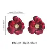E14194 Pendientes Exagerados de Gota de Aceite Flor Grande Diseño de Nicho Exquisitos de Lujo Ligero Únicos Versátiles para Mujer