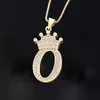 Collar con Letra para Mujer Collar con Corona Colgante de Letra Chapado en Oro con Cadena Joyería de Letras Joyería de Moda Venta al por Mayor