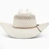Venda Quente Transfronteiriça Amazon Eaby Versão Rígida Chapéu Tricotado à Mão Chapéu de Cavaleiro Chapéu de Cowboy Cinco Pontas Trançado Fino Aba Cacheada Grama