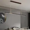 Luminária pendente longa de madeira maciça na cor nogueira para sala de jantar, lampada de mesa para sala de jantar, sala de chá, estilo minimalista moderno japonês, novo estilo chinês Zen, madeira natural