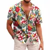 Camisa Hawaiana de Manga Corta con Estampado para Hombre de Verano Amazon Transfronterizo Fábrica de Origen Casual y Versátil