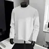 Moletom masculino da moda estilo americano para primavera e outono, cor sólida, gola redonda, retalhos, top simples, versátil, folgado e moderno