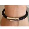 Nuevas Pulseras Rayadas de Cuero de Vaca de Moda para Hombres y Mujeres, Joyería con Hebilla de Acero Inoxidable Pulseras al por Mayor, Gama Alta
