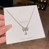 Collar cuadrado pequeño de circón ultrabrillante estilo coreano para mujer, lujo ligero, elegante, cadena para clavícula de acero de titanio de alta gama, venta al por mayor