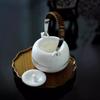 Tetera de rayo de porcelana de jade sebo de alta calidad, juego de té kung fu de cerámica doméstica china, tetera de porcelana blanca